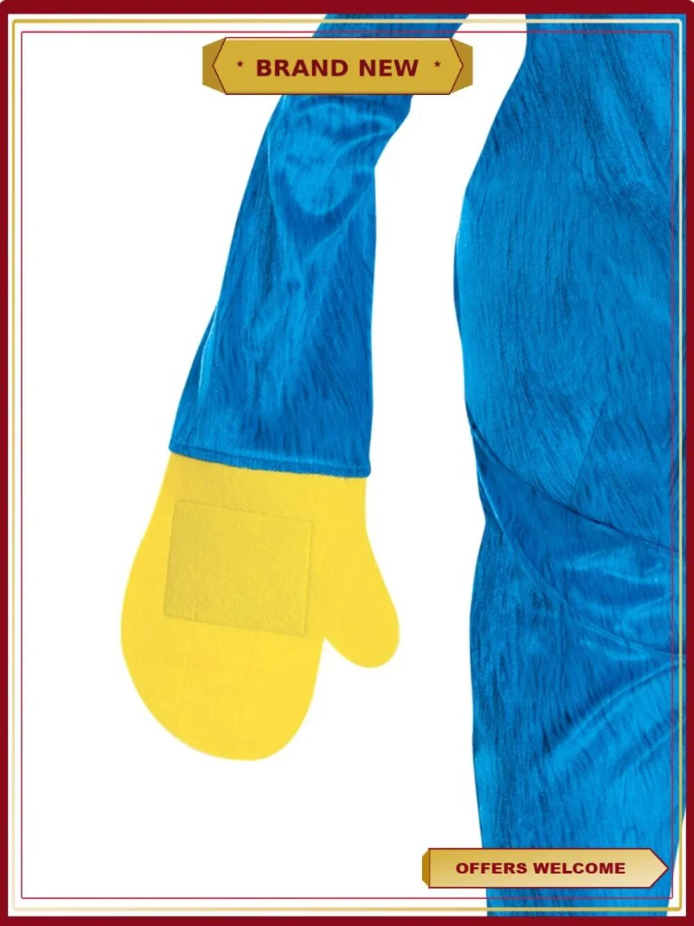 Huggy Wuggy Halloween Costume Boys Size S 6/7 Jumpsuit Mask Mittens